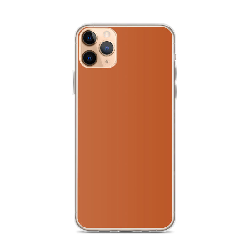 Load image into Gallery viewer, Plain Color Tenne Brown iPhone Case Clear Bump Resistant Flexible CREATIVETECH