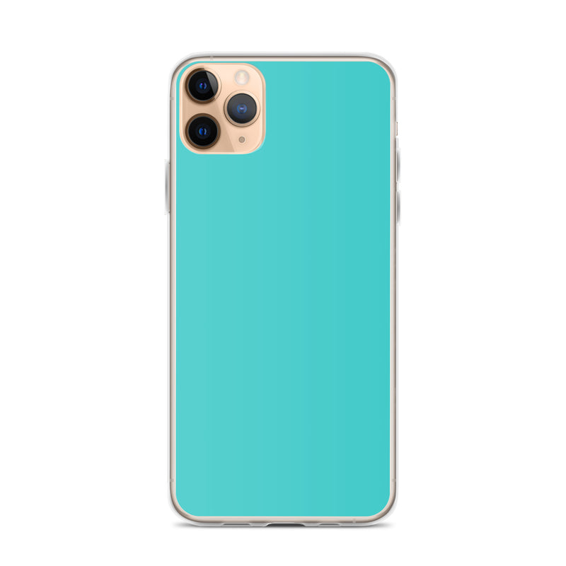 Load image into Gallery viewer, Plain Color Turquoise Blue iPhone Case Clear Bump Resistant CREATIVETECH