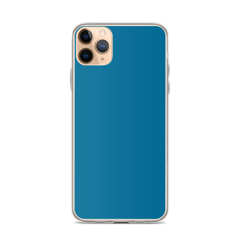 Load image into Gallery viewer, Plain Color Cerulean Blue iPhone Case Clear Bump Resistant CREATIVETECH