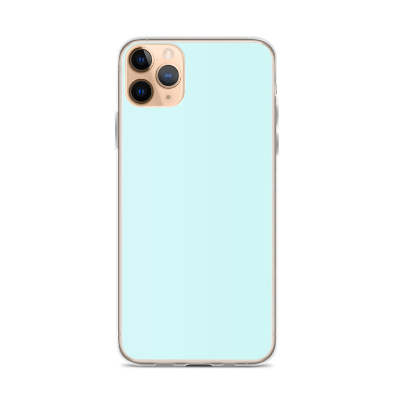 Load image into Gallery viewer, Plain Color Light Cyan Blue iPhone Case Clear Bump Resistant CREATIVETECH