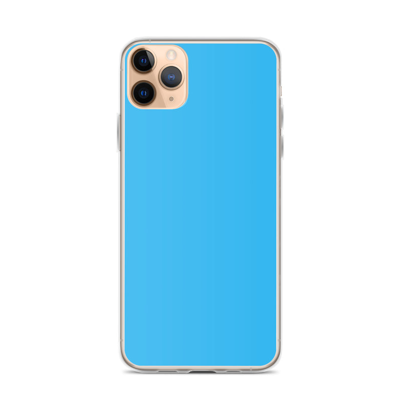 Load image into Gallery viewer, Plain Color Deep Sky Blue iPhone Case Clear Bump Resistant CREATIVETECH
