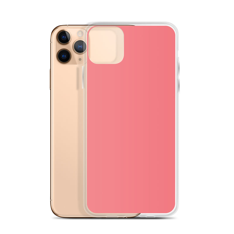 Load image into Gallery viewer, Plain Color Flory Red Pink iPhone Case Clear Bump Resistant Flexible CREATIVETECH