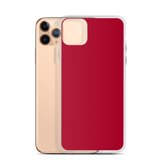 Plain Color Carmine Red iPhone Case Clear Bump Resistant Flexible CREATIVETECH