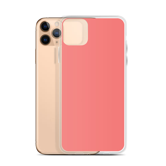 Plain Color Salmon Pink iPhone Case Clear Bump Resistant Flexible CREATIVETECH