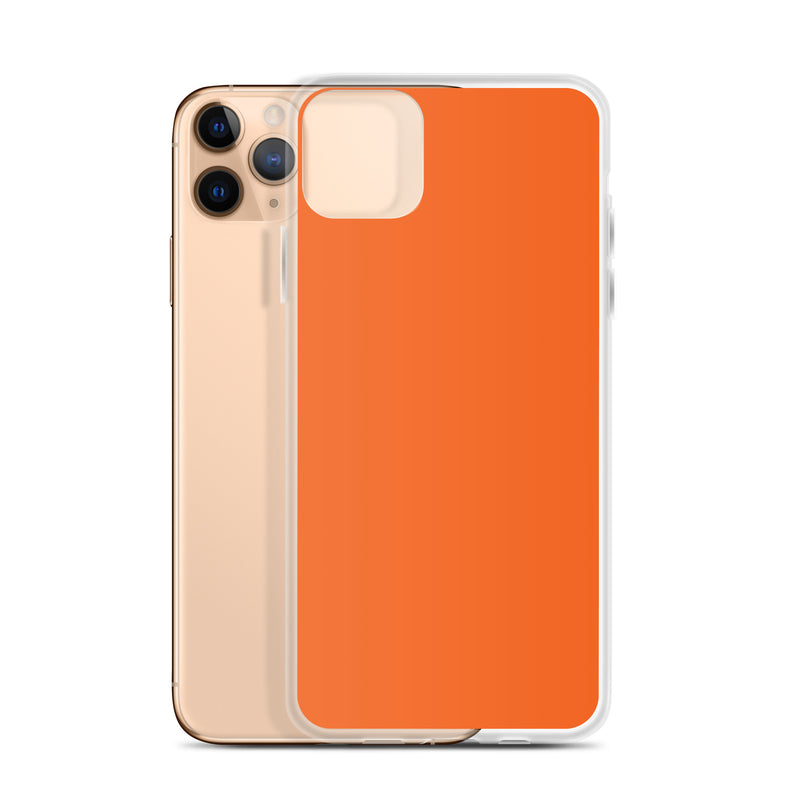 Load image into Gallery viewer, Plain Color Orange iPhone Case Clear Bump Resistant Flexible CREATIVETECH