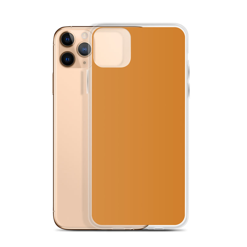 Load image into Gallery viewer, Plain Color Bronze Orange Brown iPhone Case Clear Bump Resistant Flexible CREATIVETECH