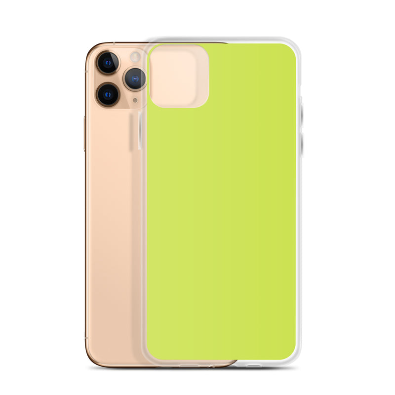 Load image into Gallery viewer, Plain Color Mindaro Green iPhone Case Clear Bump Resistant CREATIVETECH