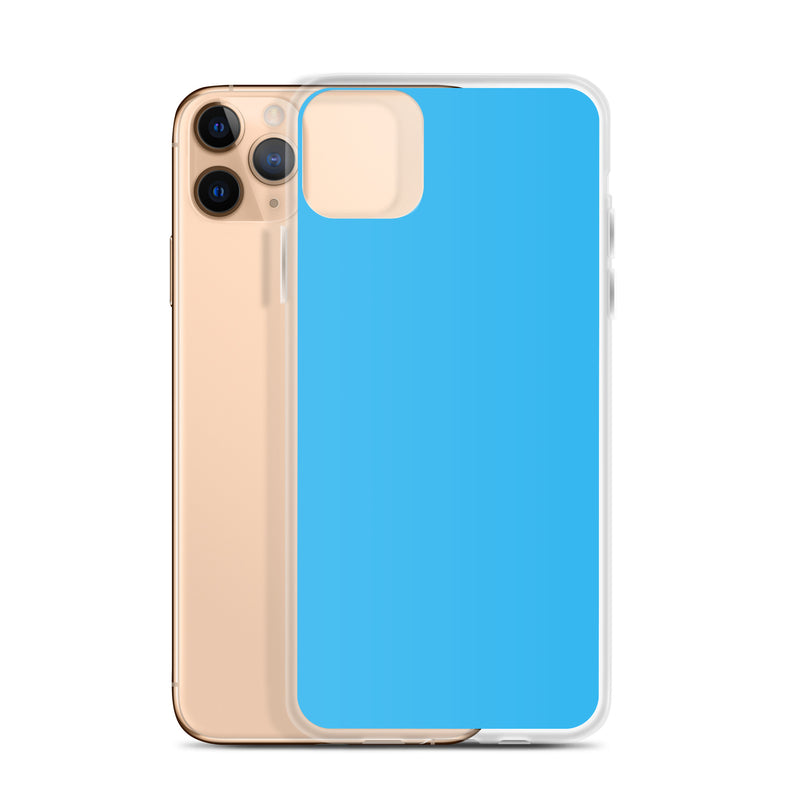 Load image into Gallery viewer, Plain Color Deep Sky Blue iPhone Case Clear Bump Resistant CREATIVETECH