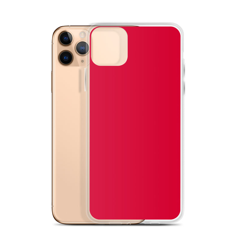 Load image into Gallery viewer, Crimson Red Red iPhone Clear Thin Case Plain Color CREATIVETECH