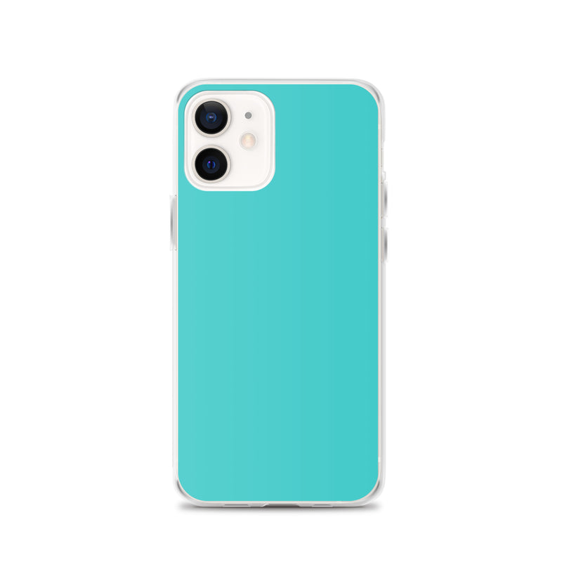 Load image into Gallery viewer, Plain Color Turquoise Blue iPhone Case Clear Bump Resistant CREATIVETECH