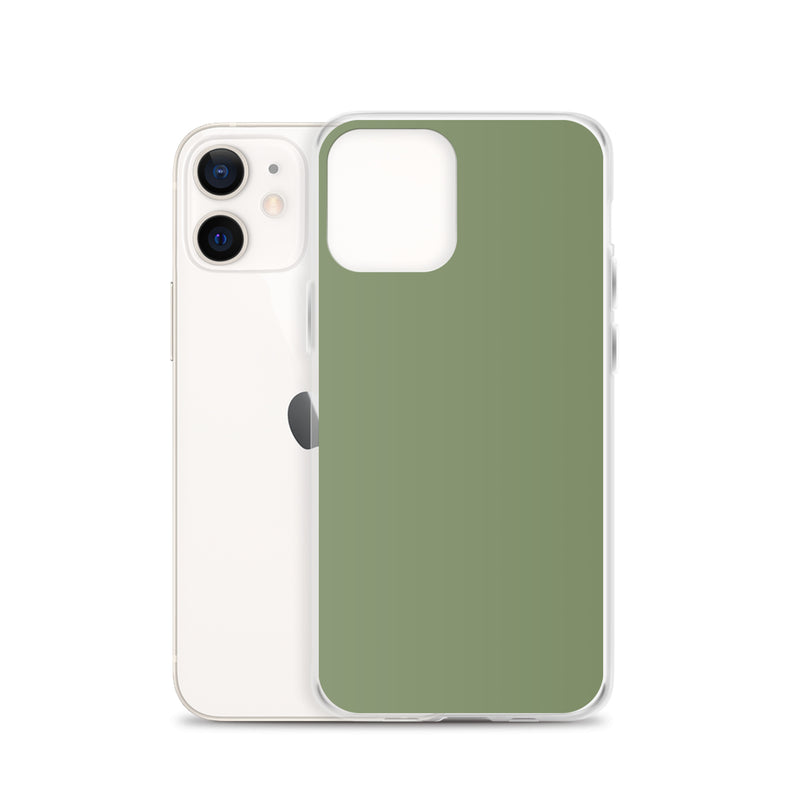 Load image into Gallery viewer, Plain Color Camouflage Green iPhone Case Clear Bump Resistant CREATIVETECH