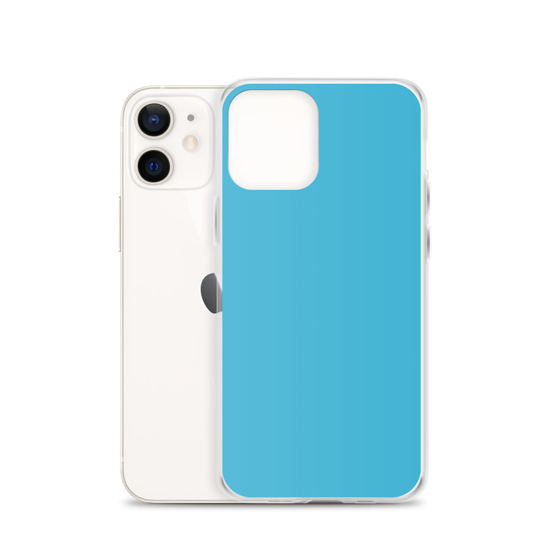 Load image into Gallery viewer, Plain Color Summer Sky Blue iPhone Case Clear Bump Resistant CREATIVETECH