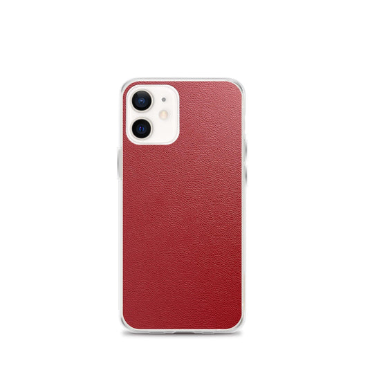 Red Leather Flexible Clear iPhone Case Bump Resistant Corners CREATIVETECH