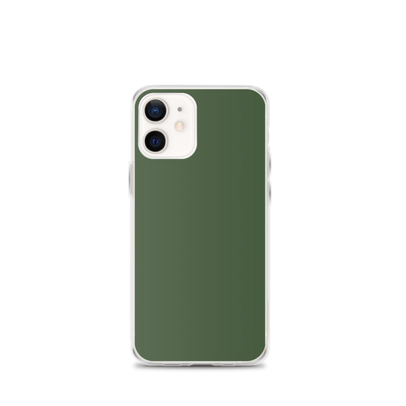 Load image into Gallery viewer, Plain Color Deep Sage iPhone Case Clear Bump Resistant CREATIVETECH