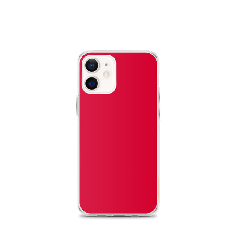 Load image into Gallery viewer, Crimson Red Red iPhone Clear Thin Case Plain Color CREATIVETECH