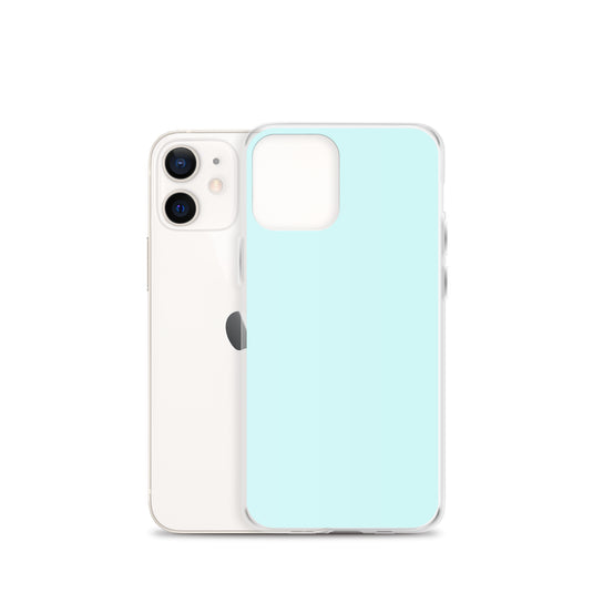 Plain Color Light Cyan Blue iPhone Case Clear Bump Resistant CREATIVETECH