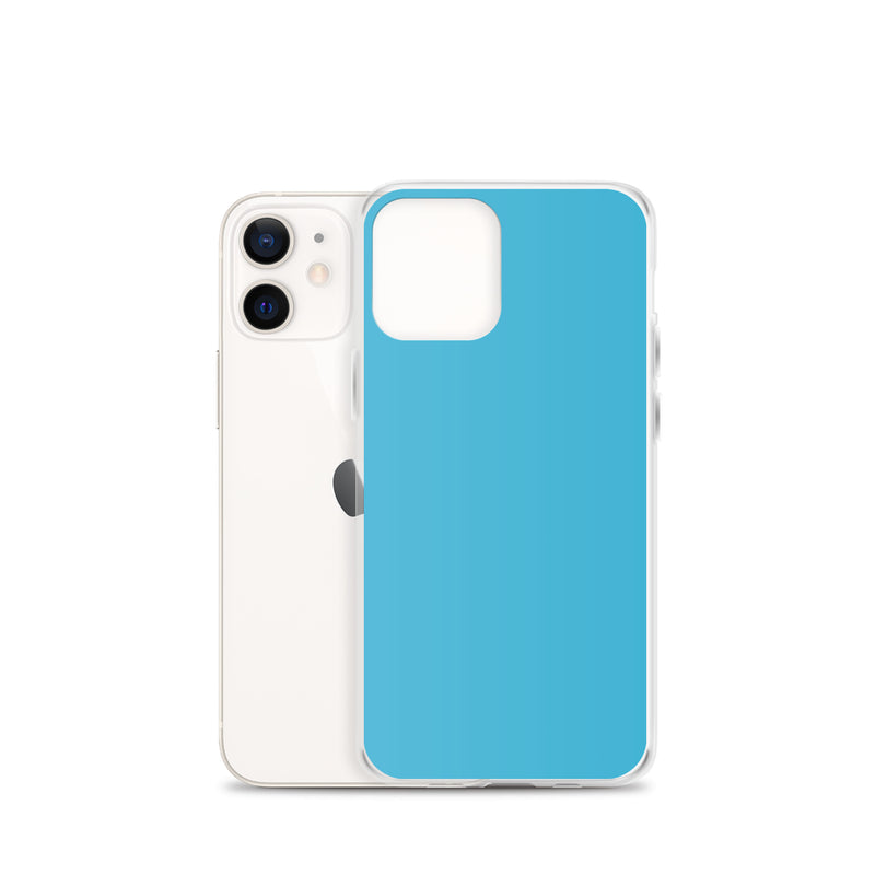 Load image into Gallery viewer, Plain Color Summer Sky Blue iPhone Case Clear Bump Resistant CREATIVETECH