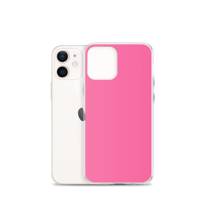 Load image into Gallery viewer, Brilliant Rose Pink iPhone Clear Thin Case Plain Color CREATIVETECH