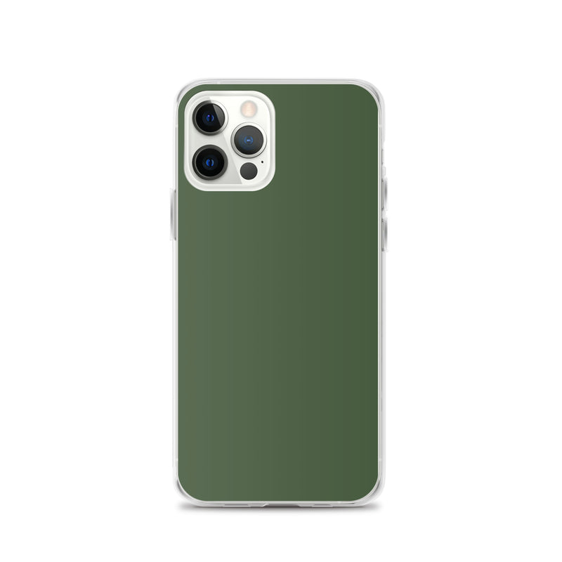 Load image into Gallery viewer, Plain Color Deep Sage iPhone Case Clear Bump Resistant CREATIVETECH