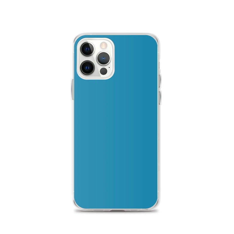 Load image into Gallery viewer, Plain Color Pelurous Blue iPhone Case Clear Bump Resistant CREATIVETECH