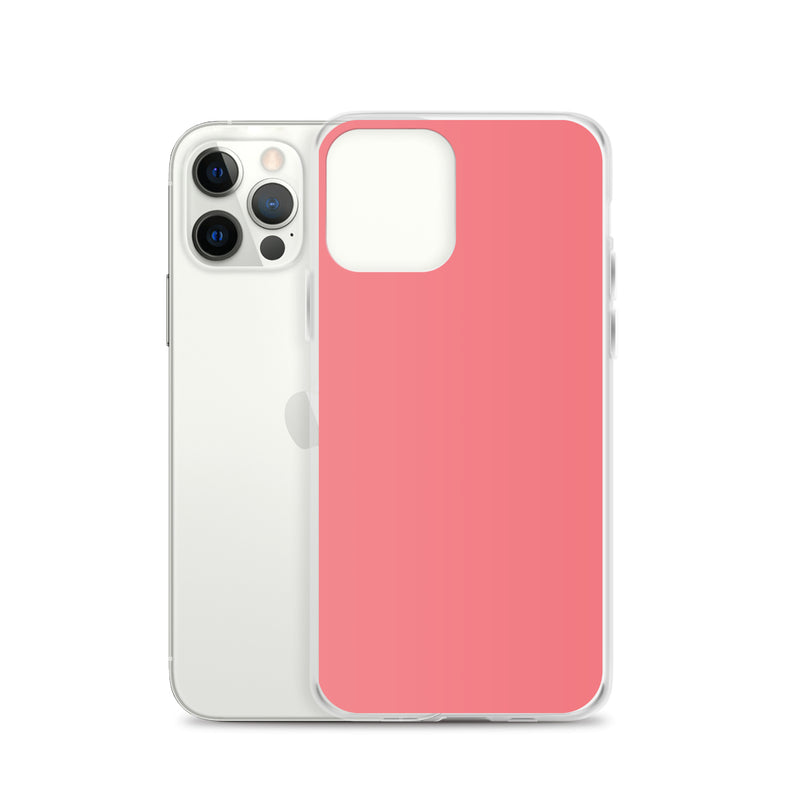 Load image into Gallery viewer, Plain Color Flory Red Pink iPhone Case Clear Bump Resistant Flexible CREATIVETECH