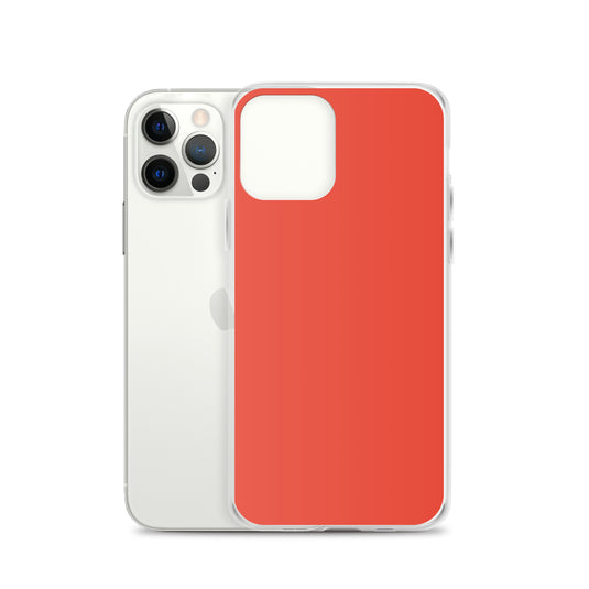 Plain Color Orange Red iPhone Case Clear Bump Resistant Flexible CREATIVETECH