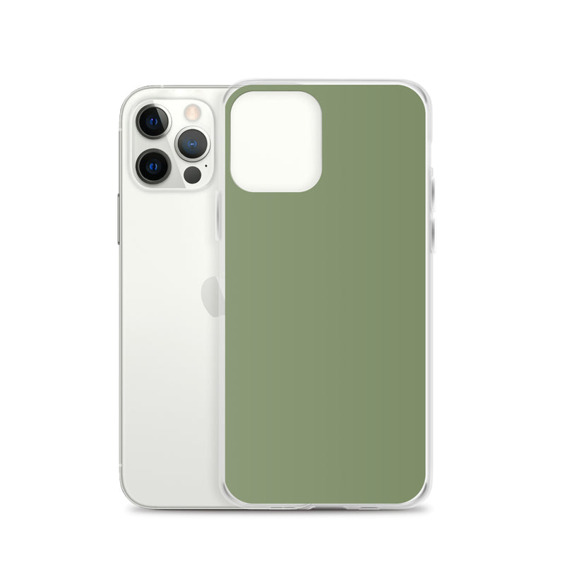 Load image into Gallery viewer, Plain Color Camouflage Green iPhone Case Clear Bump Resistant CREATIVETECH