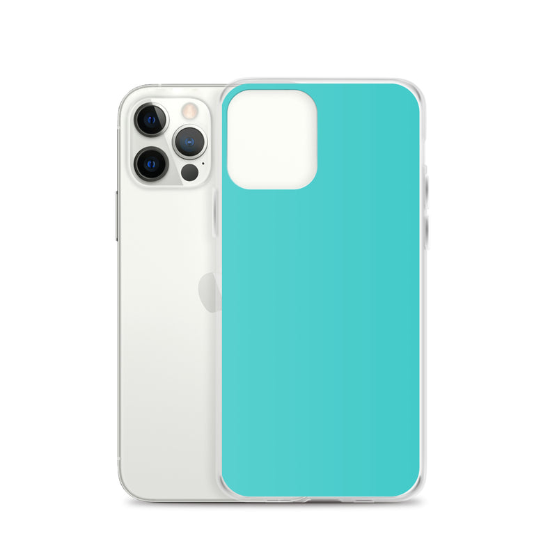 Load image into Gallery viewer, Plain Color Turquoise Blue iPhone Case Clear Bump Resistant CREATIVETECH