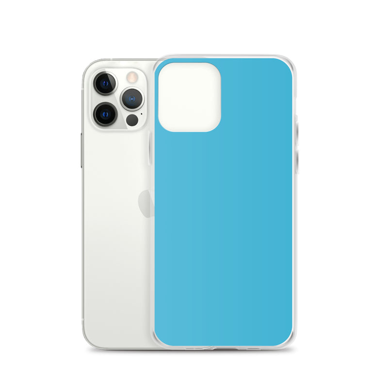Load image into Gallery viewer, Plain Color Summer Sky Blue iPhone Case Clear Bump Resistant CREATIVETECH