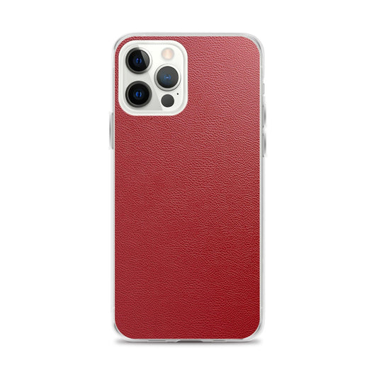 Red Leather Flexible Clear iPhone Case Bump Resistant Corners CREATIVETECH