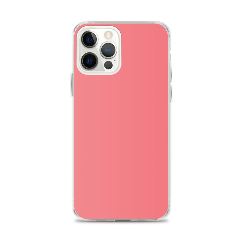 Load image into Gallery viewer, Plain Color Flory Red Pink iPhone Case Clear Bump Resistant Flexible CREATIVETECH