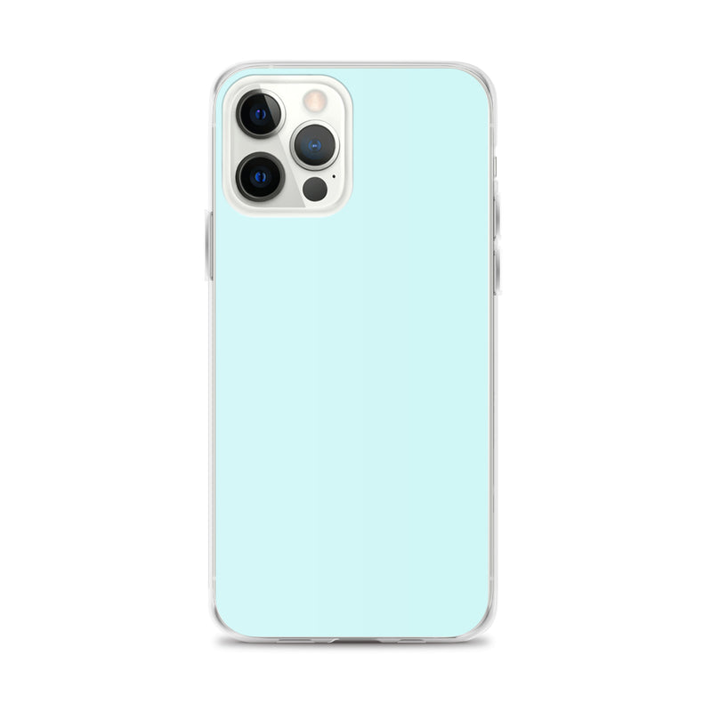 Load image into Gallery viewer, Plain Color Light Cyan Blue iPhone Case Clear Bump Resistant CREATIVETECH