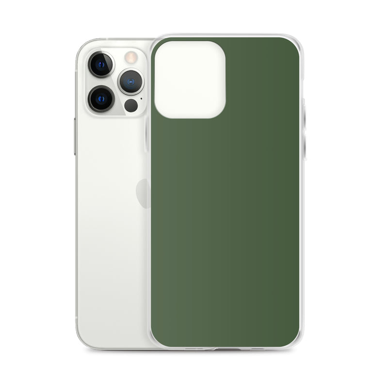 Load image into Gallery viewer, Plain Color Deep Sage iPhone Case Clear Bump Resistant CREATIVETECH