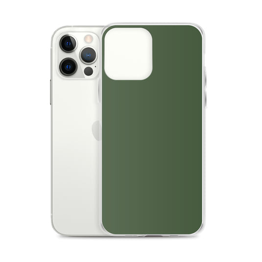 Plain Color Deep Sage iPhone Case Clear Bump Resistant CREATIVETECH