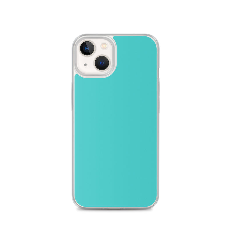 Load image into Gallery viewer, Plain Color Turquoise Blue iPhone Case Clear Bump Resistant CREATIVETECH