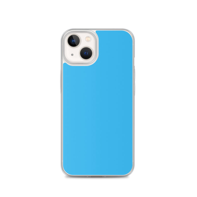 Load image into Gallery viewer, Plain Color Deep Sky Blue iPhone Case Clear Bump Resistant CREATIVETECH