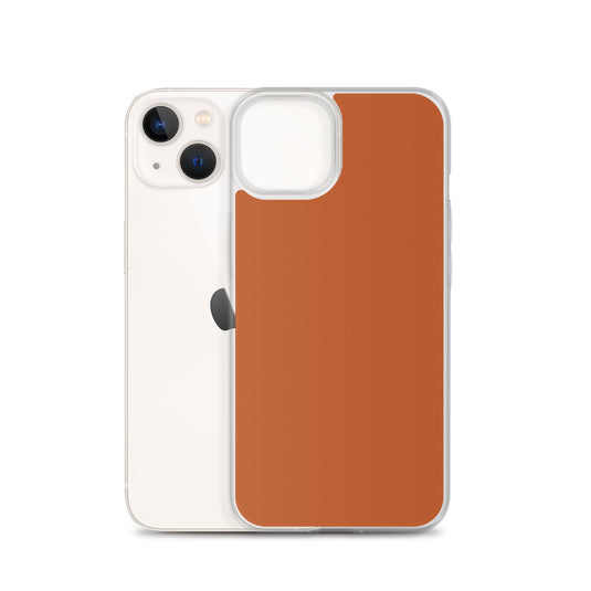 Plain Color Tenne Brown iPhone Case Clear Bump Resistant Flexible CREATIVETECH