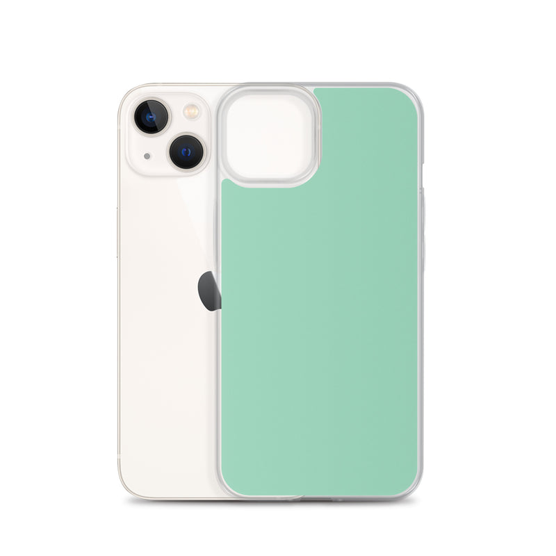Load image into Gallery viewer, Plain Color Vista Blue Green iPhone Case Clear Bump Resistant CREATIVETECH