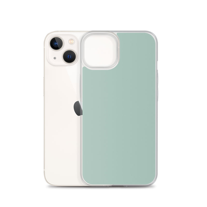 Load image into Gallery viewer, Plain Color Opal Green Blue iPhone Case Clear Bump Resistant CREATIVETECH