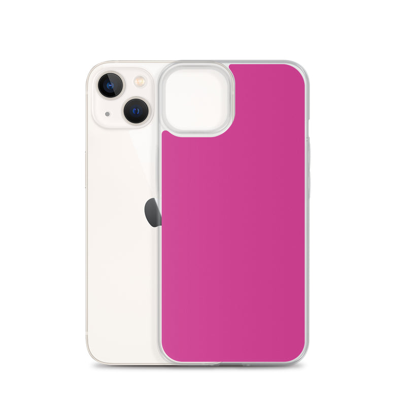 Load image into Gallery viewer, Deep Cerise Pink iPhone Clear Thin Case Plain Color CREATIVETECH