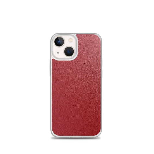 Red Leather Flexible Clear iPhone Case Bump Resistant Corners CREATIVETECH