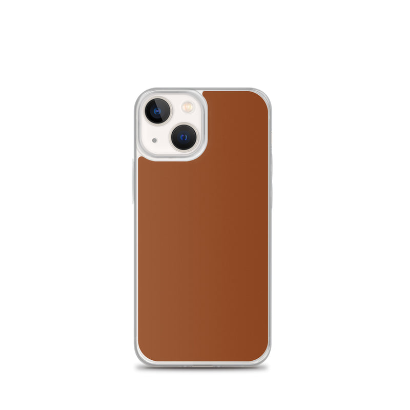 Load image into Gallery viewer, Plain Color Saddle Brown iPhone Case Clear Bump Resistant Flexible CREATIVETECH