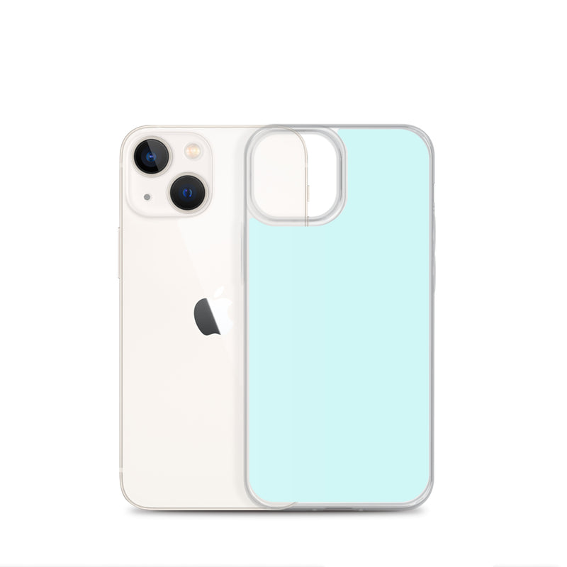 Load image into Gallery viewer, Plain Color Light Cyan Blue iPhone Case Clear Bump Resistant CREATIVETECH
