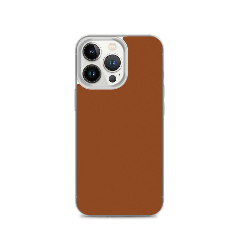 Load image into Gallery viewer, Plain Color Saddle Brown iPhone Case Clear Bump Resistant Flexible CREATIVETECH