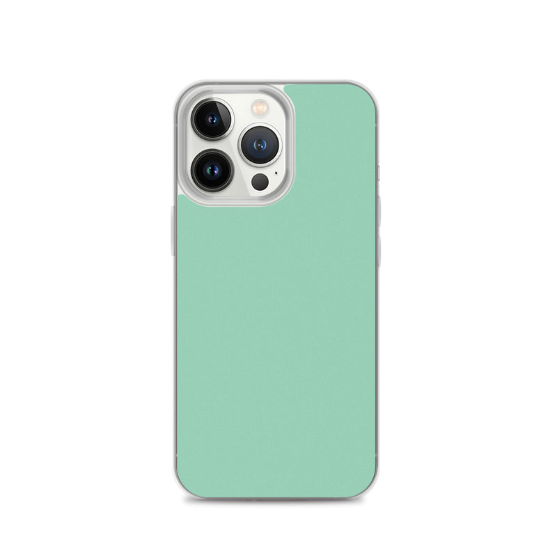 Load image into Gallery viewer, Plain Color Vista Blue Green iPhone Case Clear Bump Resistant CREATIVETECH