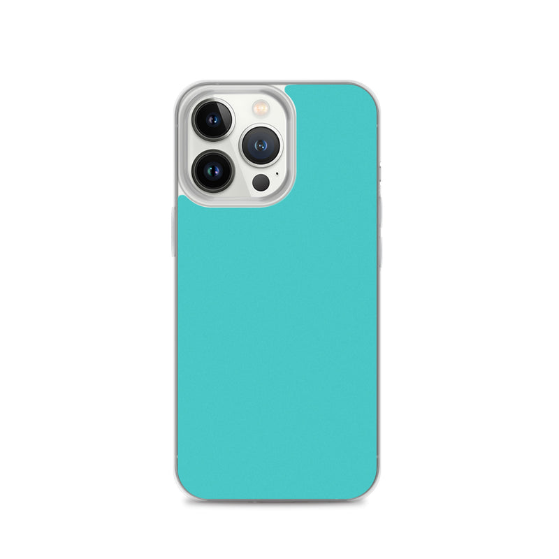 Load image into Gallery viewer, Plain Color Turquoise Blue iPhone Case Clear Bump Resistant CREATIVETECH
