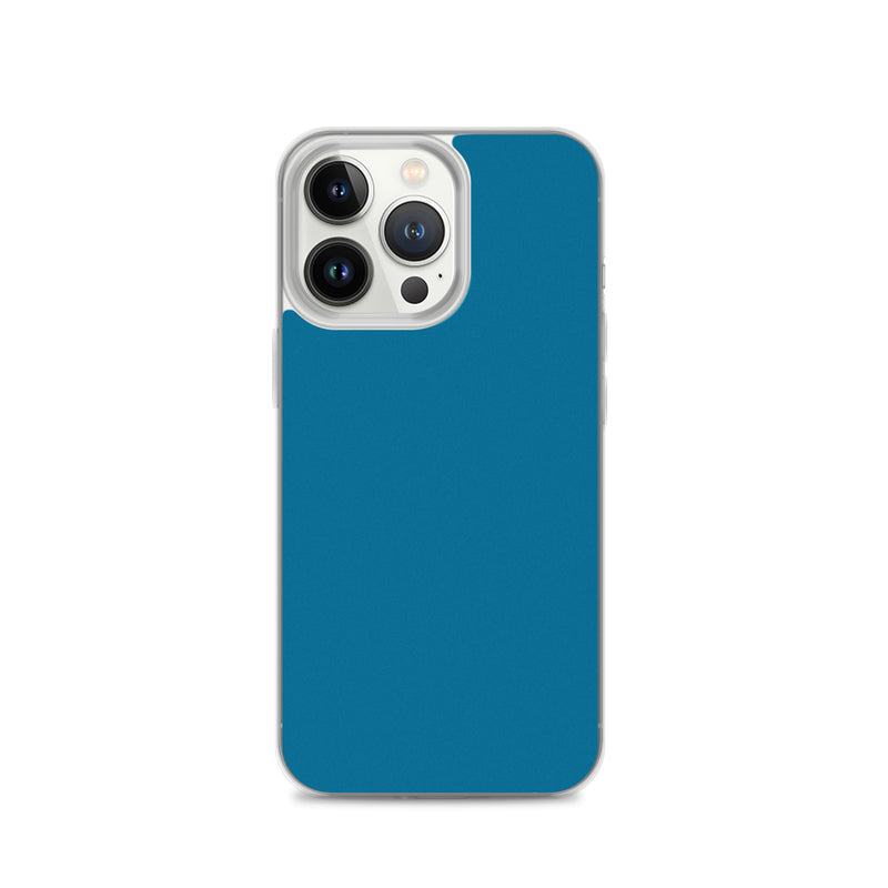 Load image into Gallery viewer, Plain Color Cerulean Blue iPhone Case Clear Bump Resistant CREATIVETECH