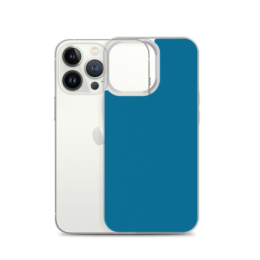 Plain Color Cerulean Blue iPhone Case Clear Bump Resistant CREATIVETECH