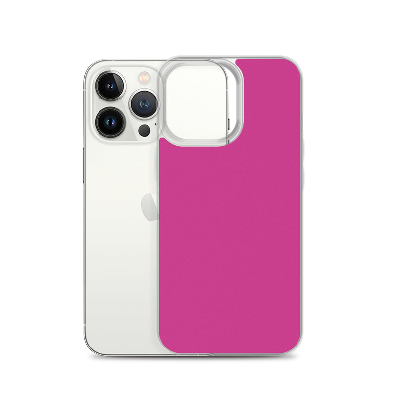 Load image into Gallery viewer, Deep Cerise Pink iPhone Clear Thin Case Plain Color CREATIVETECH