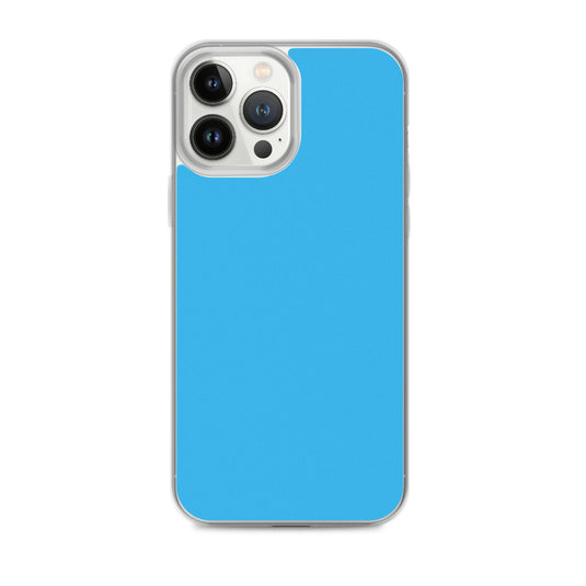 Plain Color Deep Sky Blue iPhone Case Clear Bump Resistant CREATIVETECH